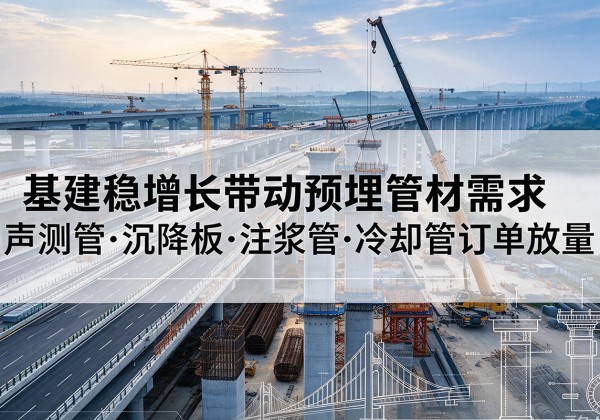 遂川基建稳增长带动预埋监测管材需求，声测管、沉降板、注浆管订单持续放量